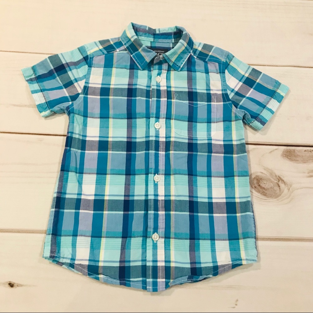 8/$25 TCP The Children’s Place Short Sleeve Plaid Sh…